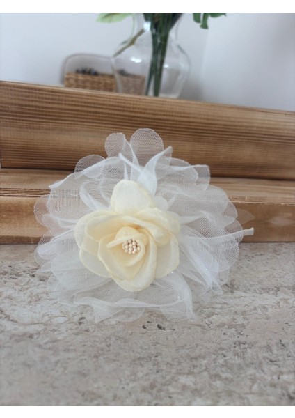 El Yapımı Gül Detaylı Tül Taç fiyatları