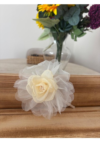 El Yapımı Gül Detaylı Tül Taç modelleri