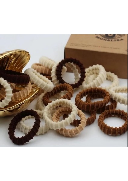 Okavango Kadın Kahverengi Ultra Esnek Tırtıklı 20 Li Havlu Lastik Toka Seti, Lastik Toka Seti, Toka Organizer, Toka, Kız Çocuk Toka, Toka Organizer modelleri