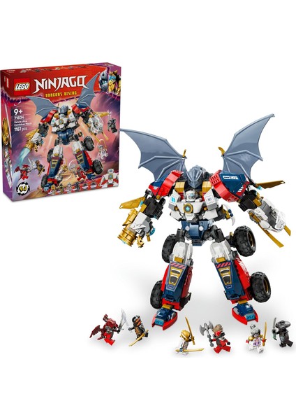 Zane’in Ultra Kombo Mech’i 71834-9 Yaş ve Üzeri Çocuklar Için Araba, Jet ve Ejderha Içeren 4’ü 1 Arada Oyuncak Yapım Seti, Doğum Günü Hediyesi (1187 Parça)