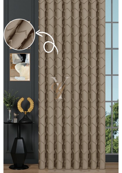 Jakar Kesme Fon Perde Ezgi V-6002 Krem