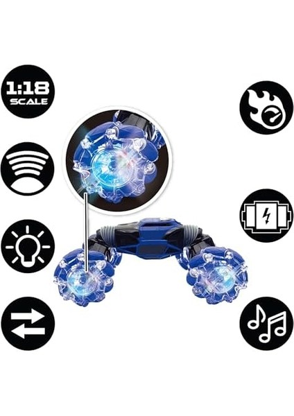 Extreme Crosslander, Off-Road Uzaktan Kumandalı Araba, 12 Km/saate Kadar, Işık Efektleri, Uzaktan ve Kontrol Bileziği Dahil, Müzik, Şarj Edilebilir, RC50 modelleri