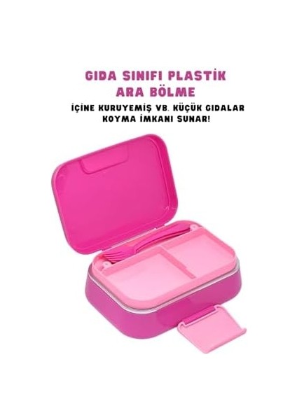 Bento 1030ML Lunchbox Lisanslı Tek Katlı 2 Bölmeli Paslanmaz Çelik Sefer Tası Yemek Kutu modelleri