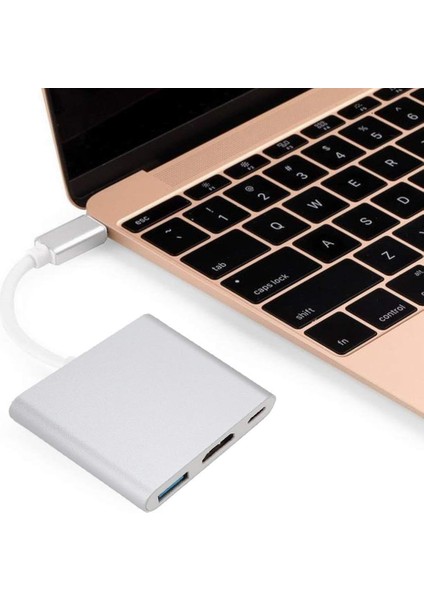 3&apos;ü 1 Arada USB Type-C Hdmı+Usb 3.0 Type-C Dönüştürücü, Uyumlu,, Projektör, Monitör, Dizüstü Bilgisayar, Tv Görüntü Veri AKTARIMI1080P HDMI 4K Çevirici Dönüştürücü fiyatları