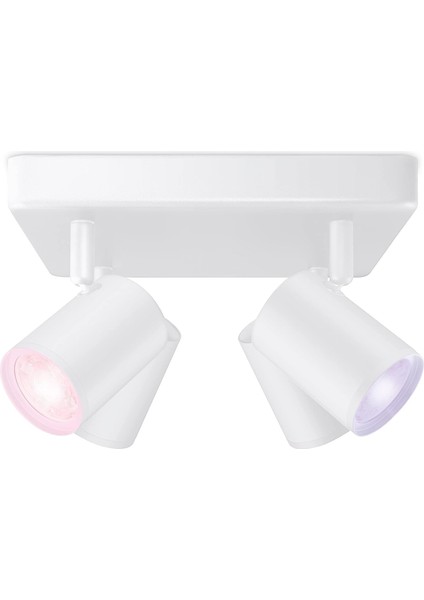 Imageo 4&apos;lü Spot Ayarlanabilir Beyaz ve Renkli, Kısılabilir, 16 Milyon Renk, Wi-Fi Üzerinden Uygulama/ses ile Akıllı Kontrol, Beyaz