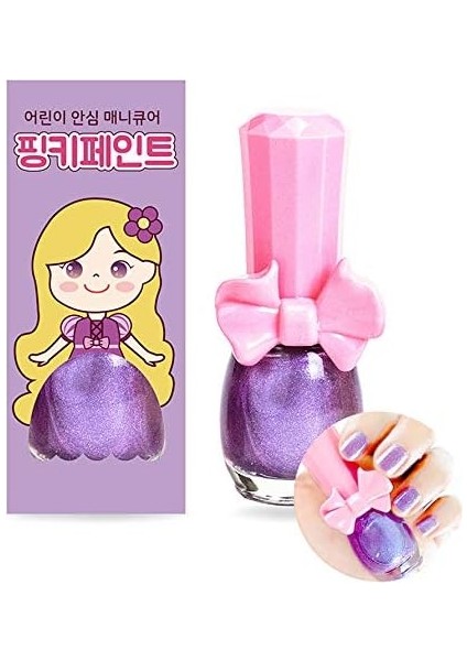 Pinky Cosmetic I&apos;m Pinky Kids Nail Paint Shiny Purple Çocuklar Için Soyulabilir Oje