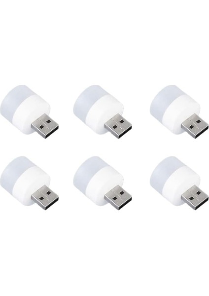 LED Lambalar, Okuma Işığı, 6 Parçalı Taşınabilir Mini USB Gece Lambası, Mobil Led, Bebek Uykusu, Mobil Şarj Lambaları Için Küçük Yuvarlak Işıklar