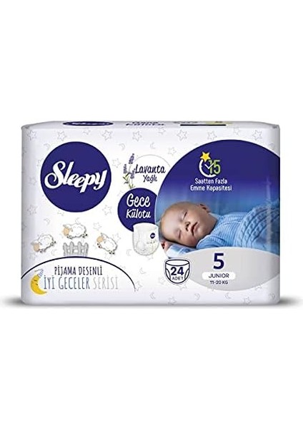 Sleepy Gece Külotu 5 Numara Junior 24 Adet