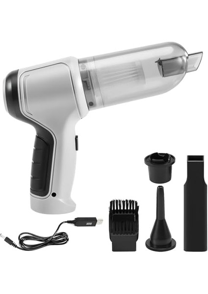 Şarjlı Araç Süpürgesi V2-120W 9000 Pa 0,4 Lt - Üfleme Özellikli - Mini El Süpürgesi Ofis Oto Klavye Kasa modelleri