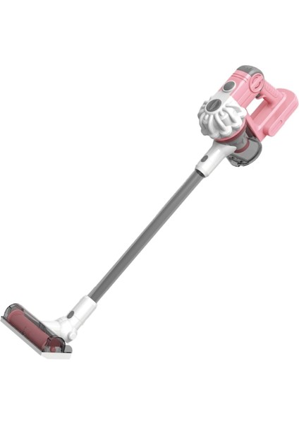 Pilli Model Çekme ve Süpürme Özellikli Dikey Süpürge 78 cm Gerçekçi Oyuncağım 3 Başlıklı 2 Farklı Renk Seçeneği (Pembe-Mavi) (Pembe)