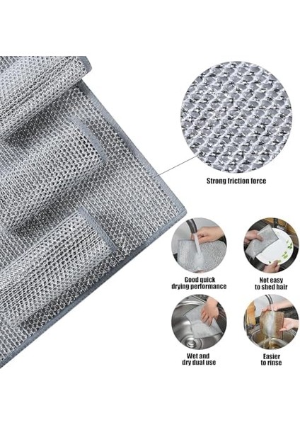 5 Adet Tel Temizlik Bezi – 20X20 cm Paslanmaz Metal Tel Temizlik Süngeri – Islak ve Kuru Kullanıma Uygun, Çizmeden Temizleyen Çok Amaçlı Tel Bez – Tencere, Tepsi, Fırın, Lavabo Temizliği Için modelleri