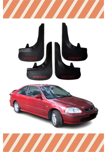 Honda Civic 1995-2001 Racing Yazılı 4'lü Tozluk Çamurluk Paçalık