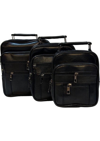 Erkek Hakiki Deri Dikey Siyah Büyük Boy El Çantası indirimleri