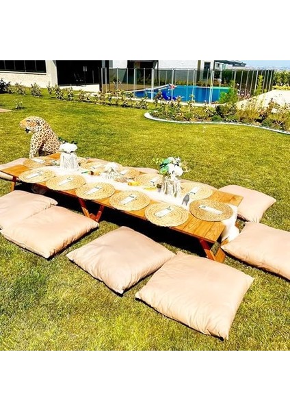 Katlanır Sabit Ayaklı Kamp, Piknik ve Bahçe Masası 70X150 cm - Ceviz Renk fiyatları