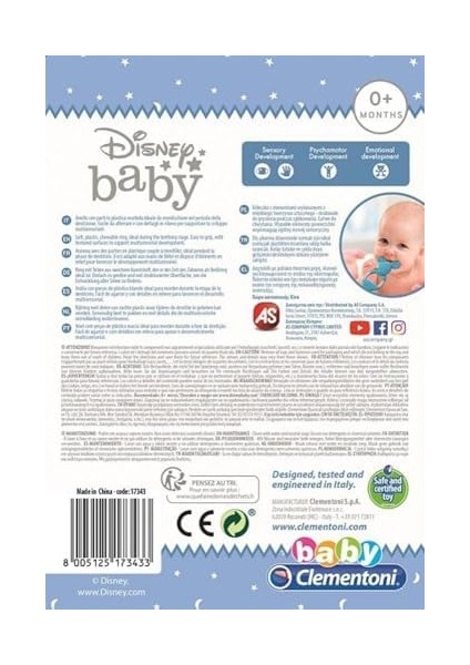 Clementoni 17343 Disney Mickey Bebek Teether, 0 Aylık ve Daha Eski Için Uygundur, Makinede Yıkanabilir ve Cilasızdır, Çok Renkli, Tek Beden Herkese Uyar fiyatları