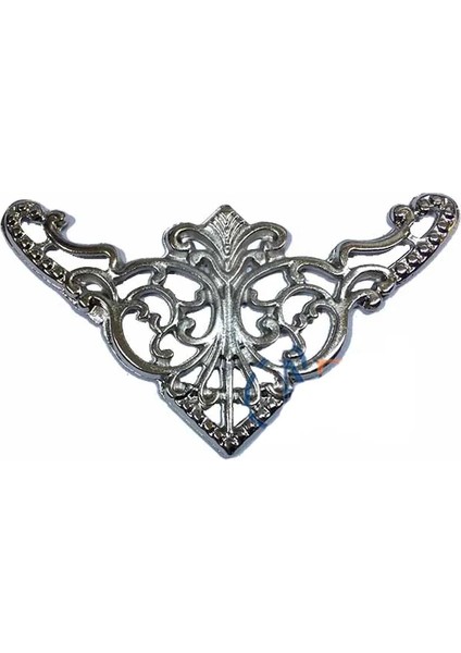 Dekoratif Köşe Süsü, Köşelik - Büyük, 31X55MM, Nikel, 100 Adet