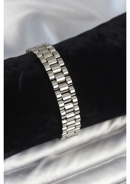 316L Çelik Gümüş Renk 12 mm Kalınlık Erkek Bileklik