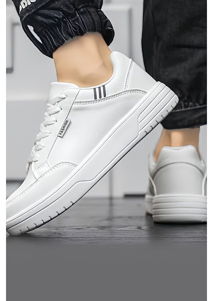 Erkek Beyaz Kalın Taban Spor Ayakkabı - Günlük Rahat Sneaker Modeli indirimleri