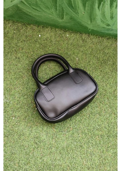 Siyah Renk Mini Kadın Kol / El / Omuz Çantası - Altın Tokalı Şık Tasarım indirimleri