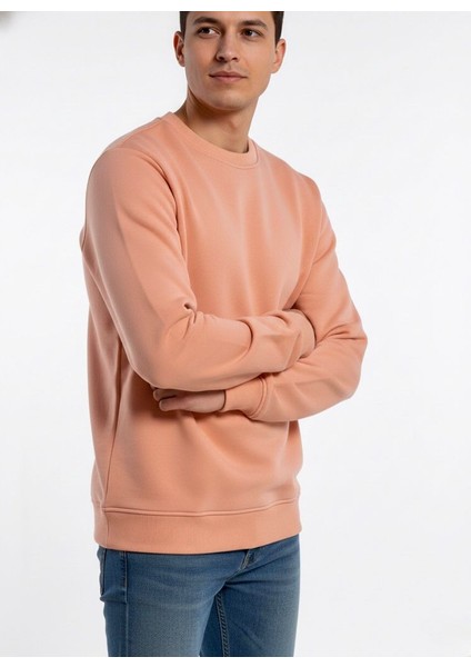 Unisex Relax Fit Rahat Kesim Pamuklu Yumusak Dokulu Içi Polarli Bisiklet Yaka Sweatshirt modelleri