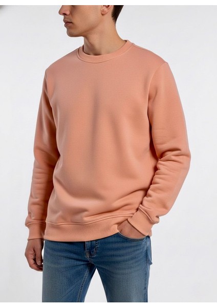 Unisex Relax Fit Rahat Kesim Pamuklu Yumusak Dokulu Içi Polarli Bisiklet Yaka Sweatshirt indirimleri