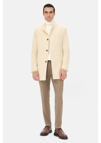 Ds Damat Regular Fit Bej Hakim Yaka Kaşe Kaban fırsatları