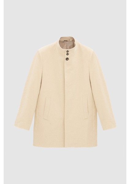 Ds Damat Regular Fit Bej Hakim Yaka Kaşe Kaban indirimleri