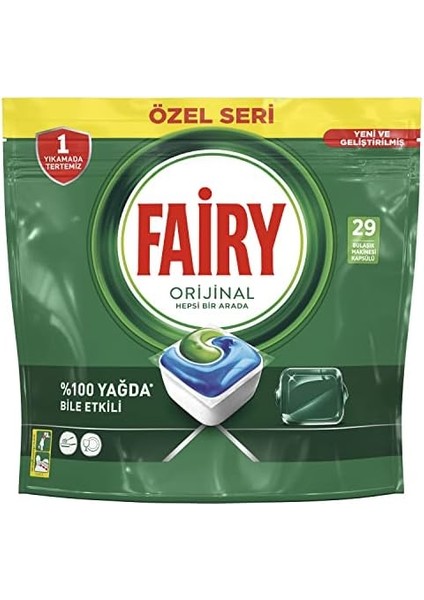 Fairy Hepsi Bir Arada Bulaşık Makinesi Deterjanı Kapsülü/tableti 29 Yıkama Özel Seri
