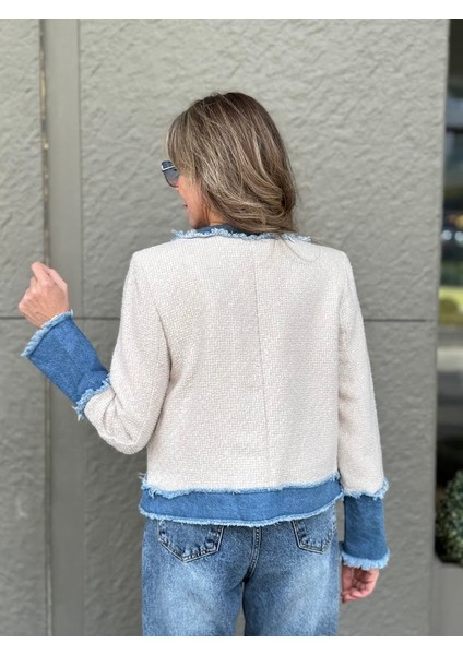 Tasarım Kot Detaylı Simli Tüvit Ceket indirimleri