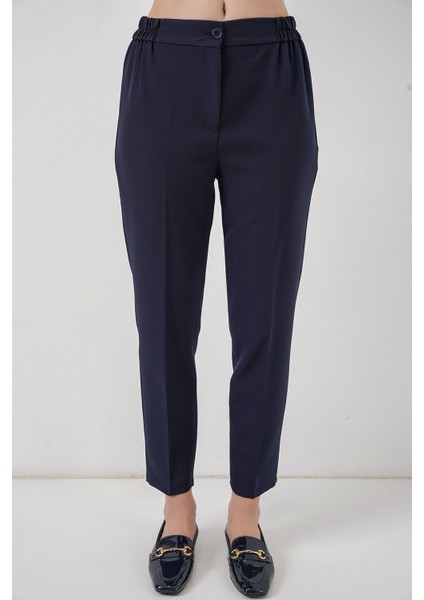 Kadın Bdart Düğmeli Yüksek Bel Kumaş Pantolon Lacivert fiyatları