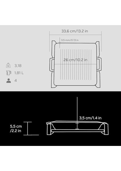 Metal Döküm Izgara Tava, Metal Kulplu, Ahşap Standlı, 26X26 cm modelleri