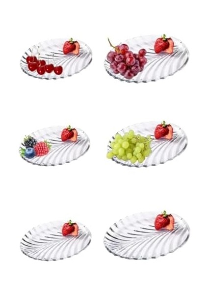 6’lı Oval Desenli Cam Kase Sunum Seti – Şık ve Dayanıklı Çerezlik, Tatlı Kasesi, Meze ve Ikramlık Sunum Tabakları modelleri