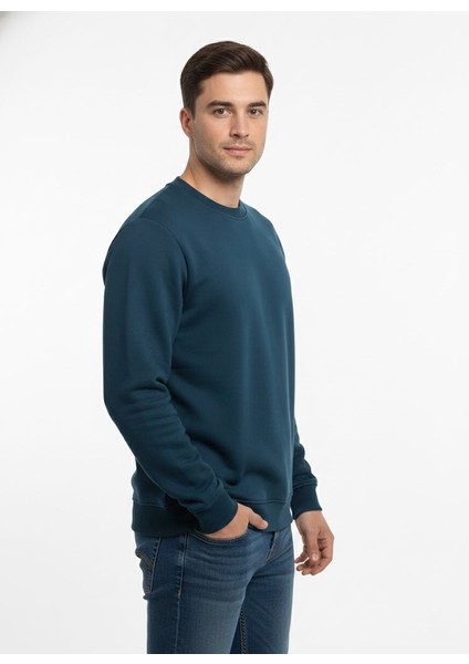 Unisex Relax Fit Rahat Kesim Pamuklu Yumusak Dokulu Içi Polarli Bisiklet Yaka Sweatshirt modelleri