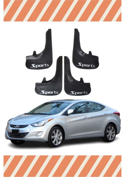 Hyundai Elentra 2010-2015 Sports Yazılı 4'lü Tozluk Çamurluk Paçalık