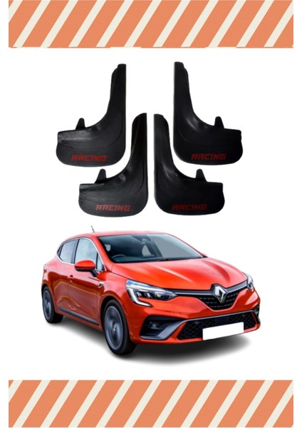 Renault Clio 5 Hb 2019-2021 Racing Yazılı 4'lü Tozluk Çamurluk Paçalık