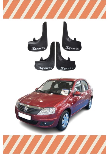 Dacia Logan 2004-2012 4'lü Sports Yazılı Tozluk Çamurluk Paçalık