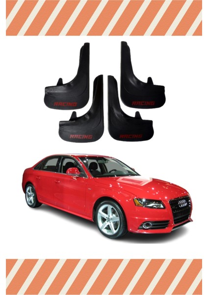 Audi A4 Racing Yazılı 4'lü Tozluk Çamurluk Paçalık