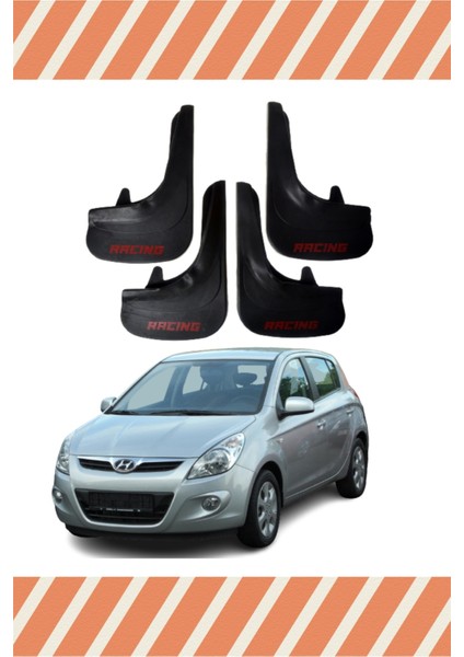 Hyundai I20 2008-2011 Racing Yazılı 4'lü Tozluk Çamurluk Paçalık