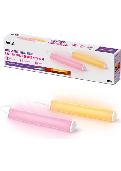 Bar Masa Lambası Ayarlanabilir Beyaz ve Renkli, Kısılabilir, 16 Milyon Renk, Wi-Fi Üzerinden Uygulama/ses ile Akıllı Kontrol, Ikili Paket