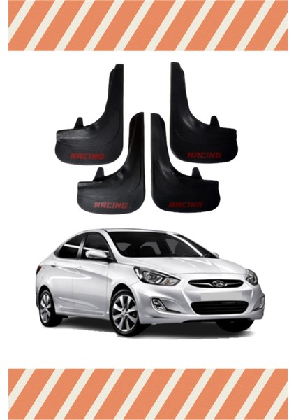 Hyundai Accent Blue Racing Yazılı 4'lü Tozluk Çamurluk Paçalık