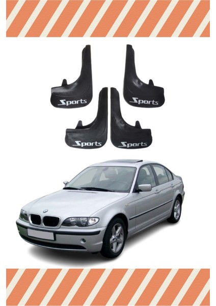 Bmw E46 Uyumlu Sports Yazılı 4'lü Tozluk Çamurluk Paçalık