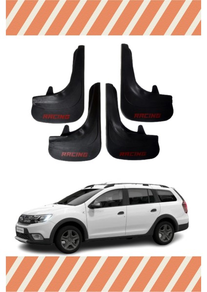 Dacia Logan Mcv Tüm Kasalar Racing Yazılı 4'lü Tozluk Çamurluk Paçalık