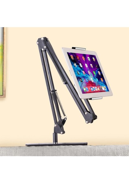 Profesyonel 80CM Kol Uzunluğu Koltuk Yatak, Masa Veya Masaüstü Monaj Tablet Tutucu Açısı Ayarlanabilir 360 Derece Dönebilen Kol ve Alüminyum Gövde Siyah Renk Ct7 (Ct7)