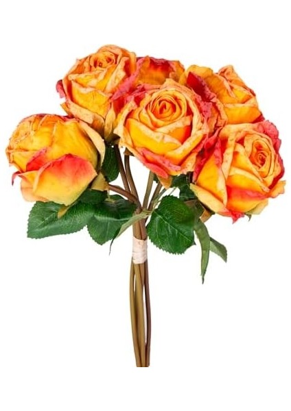Yapay Çiçek Gül 6&apos;lı Demet Sarı-Kırmızı 37 Cm. fiyatları