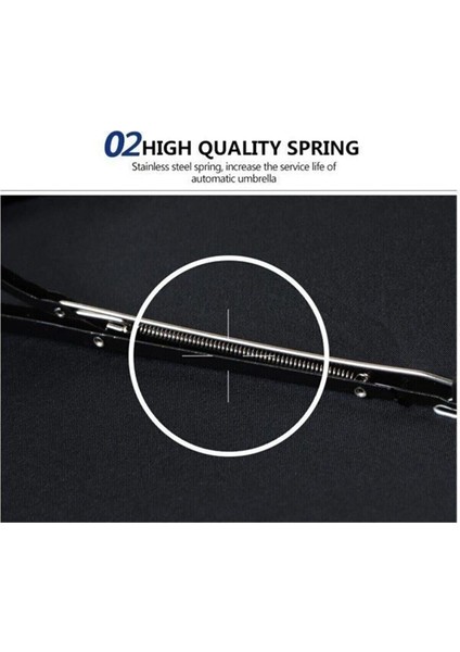 Tam Otomatik Rüzgarda Kırılmayan Su Geçirmez Siyah Şemsiye