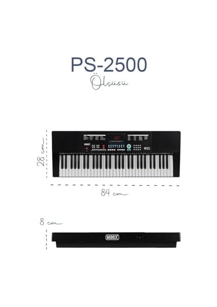 PS-2500K LED Ekran 61 Tuşlu Org Klavye (Çanta Kulaklık Notalık) modelleri