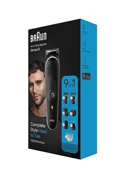Braun Series 5 MGK5420 Hepsi Bir Arada Şekillendirme Seti, 9’u 1 Arada Erkek Bakım Kiti