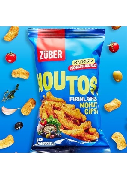 Züber Noutos Fırınlanmış Nohut Cipsi Ege Baharatlı 55G x 15 Adet modelleri