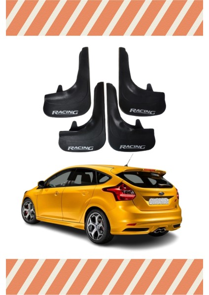 Ford Focus 3 Hb 2011-2015 Racing Yazılı 4'lü Tozluk Çamurluk Paçalık