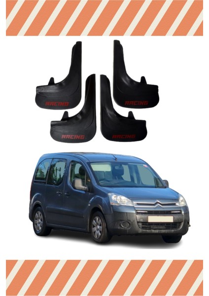 Citroen Berlingo 2008-2018 Racing Yazılı 4'lü Tozluk Çamurluk Paçalık